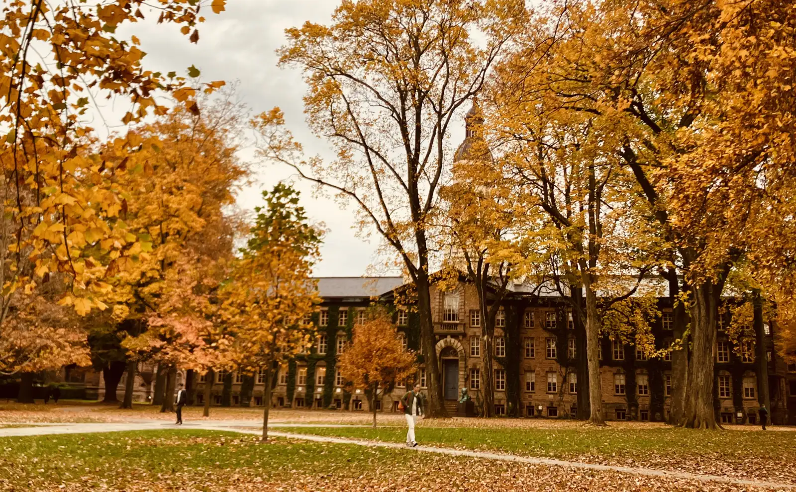 Nassau Hall behind autumn foliage, Princeton